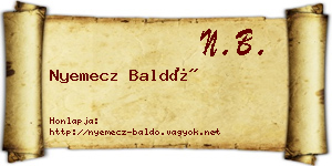 Nyemecz Baldó névjegykártya